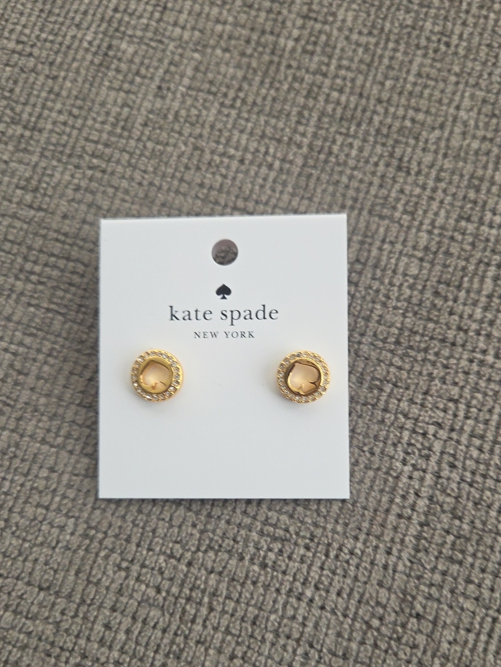 kate spade Gold-tone Round Center Stud Earrings with Crystal Halo